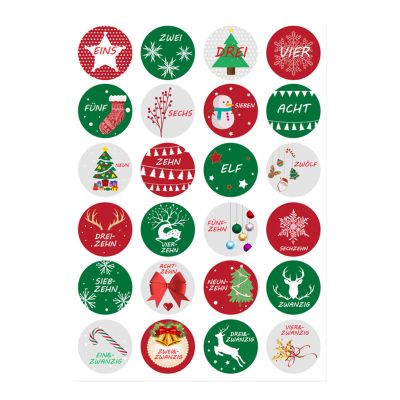 240x Christmas Countdown Advent Calendar Number Sticker Package Seal Label Countdown Calendar Tear Off