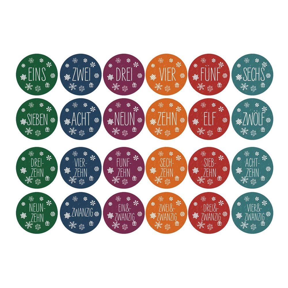 240x Christmas Countdown Advent Calendar Number Sticker Package Seal Label Countdown Calendar Tear Off