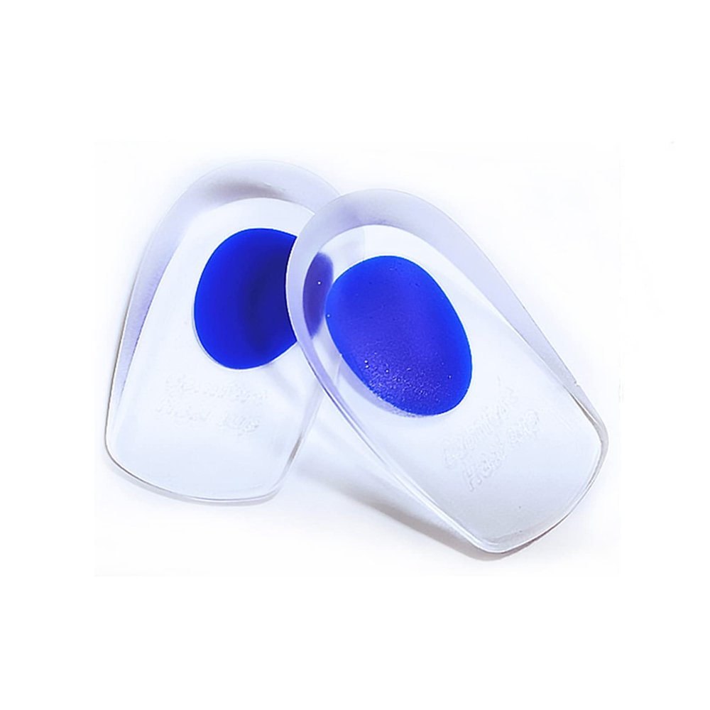 TARSHYRY Silicone Gel Heel Pads Shoe Inserts Soft Anti-Slip Foot Pain Relief Insoles for Women and Men Blue Red Small Large