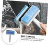 Beaupretty Double-sided Cleaning Brush and Water Scraper for Bathroom and Kitchen Glass, Efficient Cleaning with Non-woven Cloth and Sponge, Easy Handling Blue Squeegee for Window and Mirror view 3