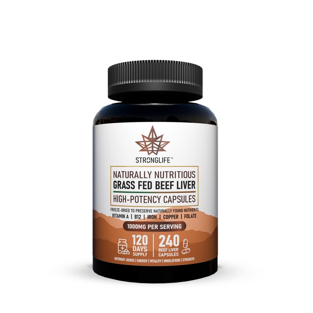 Beef Liver Capsules for Men & Women | 1000mg Freeze-Dried | 240 Capsules | 120-Day Supply | Natural Iron, Energy & Nutrient Support creatine