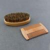 Beard Comb and Brush for Men,Wooden Boar Bristle Hair Moustache Comb Beard Brush Set | Travel-Friendly Barber Grooming Styling Accessories for Daily Home Post-Shower Pre-Haircut Preparation view 3