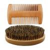 Moustache Brush and Comb Set, Shaving Brush and Comb for Hair & Mustache - Travel Styling & Grooming Accessories for Daily Home Use view 1