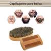 Moustache Brush and Comb Set, Shaving Brush and Comb for Hair & Mustache - Travel Styling & Grooming Accessories for Daily Home Use view 4