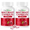 Beetroot Capsules, 120 Capsules Beetroot Supplement 1300mg, Nitric Oxide Boost, Natural Beet Root Extract Rich in Vitamins & Minerals, Non-GMO, Vegan, Gluten-Free Raw Powder