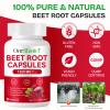 Beetroot Capsules, 120 Capsules Beetroot Supplement 1300mg, Nitric Oxide Boost, Natural Beet Root Extract Rich in Vitamins & Minerals, Non-GMO, Vegan, Gluten-Free Raw Powder view 2