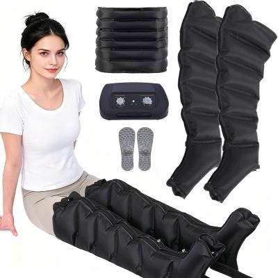 6 Cavity Pressotherapy Air Compression Leg Massager, Compression Boots Lipedema Legs Treatment, Calf Massagers for Pain and Circulation, Pressotherapy and Lymphatic Drainage