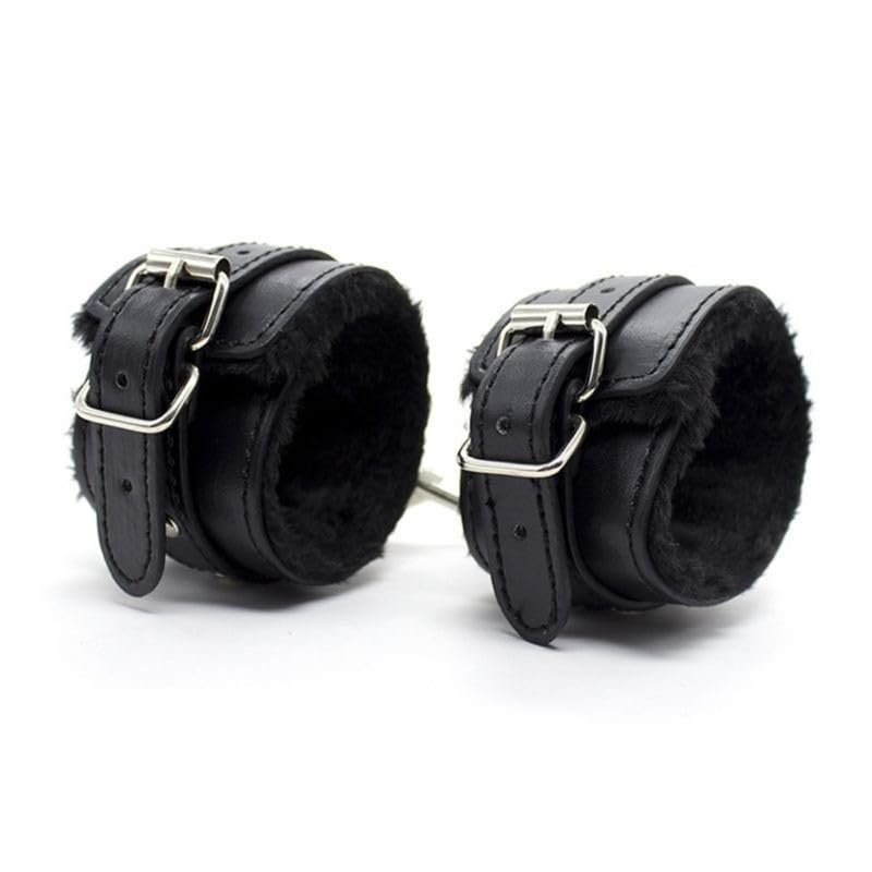 Adjustable Wrist Length, Classic Black Leather Button Gloves, Beginner Fitness Gloves, Comfortable Plush Toy Wristband
