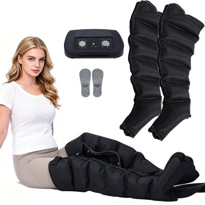 6 Cavity Pressotherapy Air Compression Leg Massager, Compression Boots Lipedema Legs Treatment, Calf Massagers for Pain and Circulation, Pressotherapy and Lymphatic Drainage
