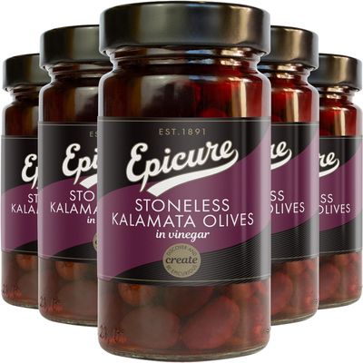 Epicure Stoneless Kalamata Olives in Vinegar, 295 g (6-Pack)