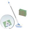 Uhngw Wall Cleaning Mop | 360 Degree Rotatable Triangular Cleaning Mop with 4 Pads | 47 Inch Handle Multipurpose Scrubber for Hardwood Tile Baseboard view 1