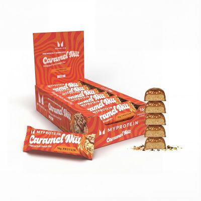 Myprotein Delicious Protein Bar | Caramel Nut | Soft Whipped Centre, Gooey Caramel & Chocolate-Style Coating | 16g Protein | Under 262 kcal | High-Protein Snack | 12 x 65g Bars