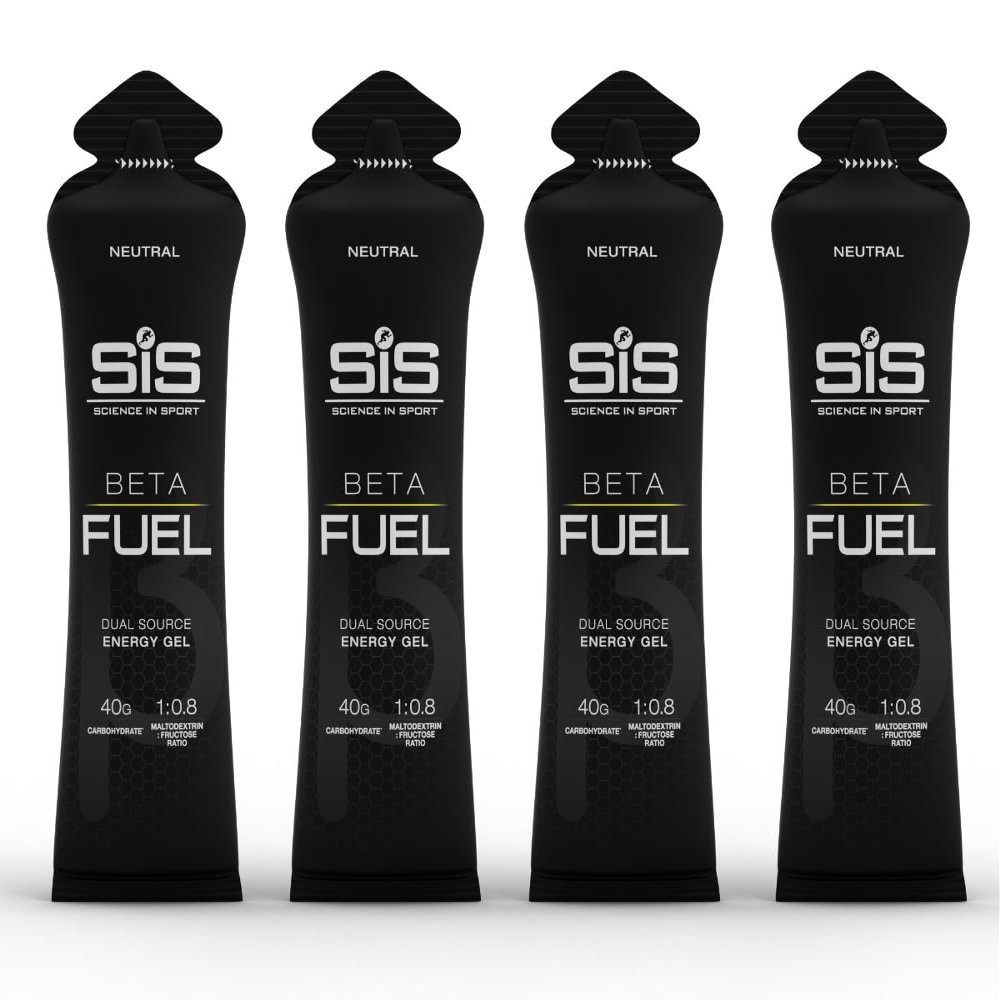 SIS Beta Fuel Energy Gels for Cycling Running Triathlon - Dual-Source Carbohydrate Blend - 40g of Carbs - Gluten-Free - Informed Sport Certified - 4 Pack (4 Pack, Unflavoured)