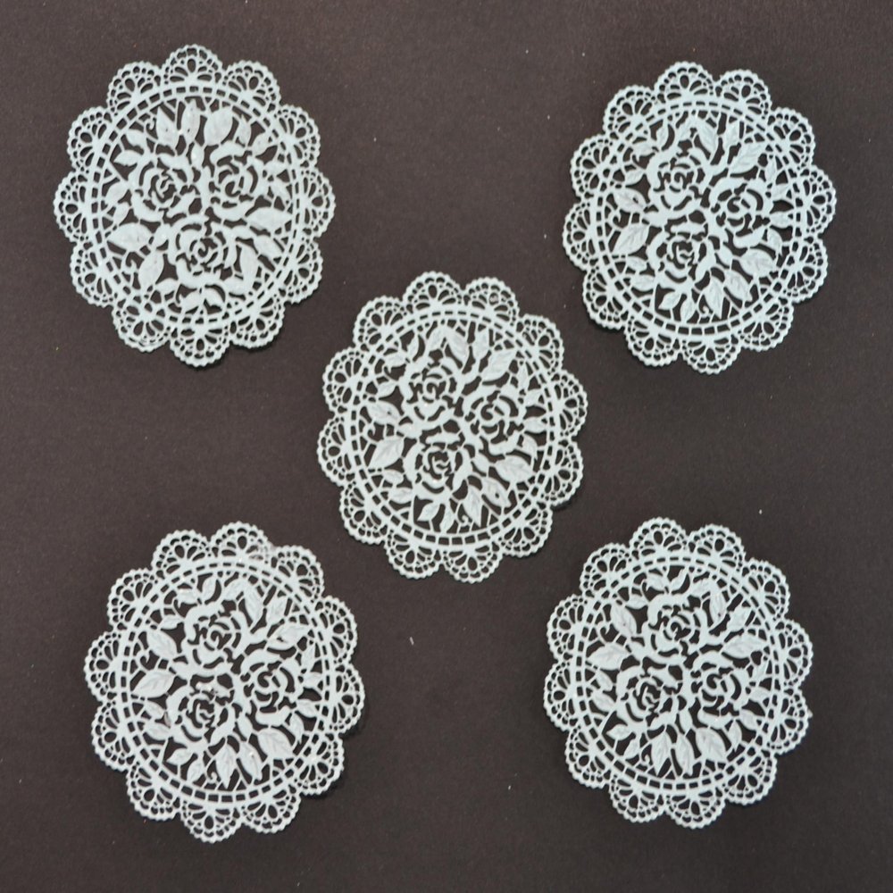 15 x Simply Heaven Edible Pre-Made Ready to Use Edible Cake Lace Made from mat 1 (Baby Blue)
