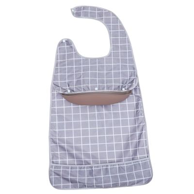VALICLUD Waterproof Easy to Put and Take Adult Bib Large with Tpu and Polyester Material Reusable Sturdy Dinner Bib for Eating for Elderly and Adults