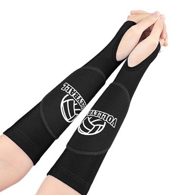 1 Pair Volleyball Forearm Sleeves Training Equipment Wrist Guard With Protections Pads And Thumb Hole For Teen Women Men Arm Sleeves For Enhancement