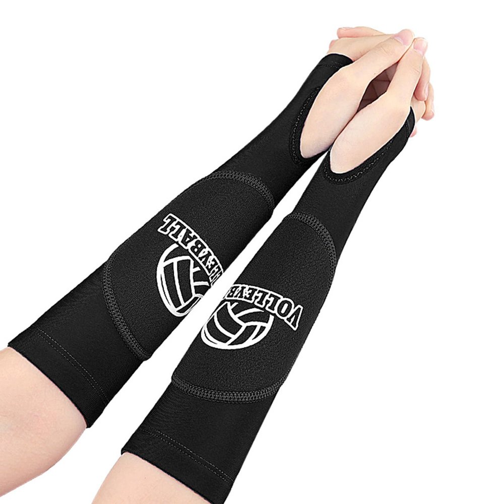 1 Pair Volleyball Forearm Sleeves Training Equipment Wrist Guard With Protections Pads And Thumb Hole For Teen Women Men Arm Sleeves For Enhancement