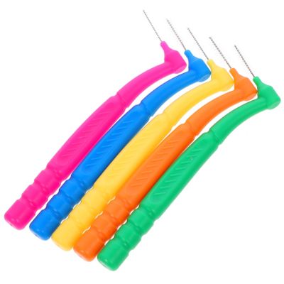 VICASKY 50pcs Interdental Brushes Yellow Floss Head Dental Cleaning Brush for Teeth Gum Care