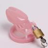 Adjustable Plastic Male Chastity Device with Secure Lock Lightweight, Breathable, Comfortable, and Discreet Male Cage with 5 Different Rings for Beginners and Experienced Users (Pink, Short) view 3
