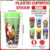Tioncy 12 Pcs Christmas Reusable Coffee Cups Gift 16 oz with Lids Plastic Cups Travel Coffee Mug Thank You Gifts for Winter (Snowman) view 2