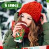 Tioncy 12 Pcs Christmas Reusable Coffee Cups Gift 16 oz with Lids Plastic Cups Travel Coffee Mug Thank You Gifts for Winter (Snowman) view 4
