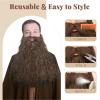 Long Curly Wizard Beard With Elastic Band Novelty Facials Hair Halloween Fake Beard Mustache For Cosplay Party Supplies Halloween Fake Beard view 3