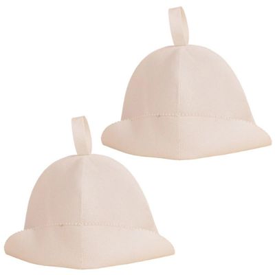 Fituenly Felt Sauna Hat Steam Bath Cap Elastic Shower Hats Bathroom Accessories Sauna Cap Sauna Supplies Absorbent Bathing Cap