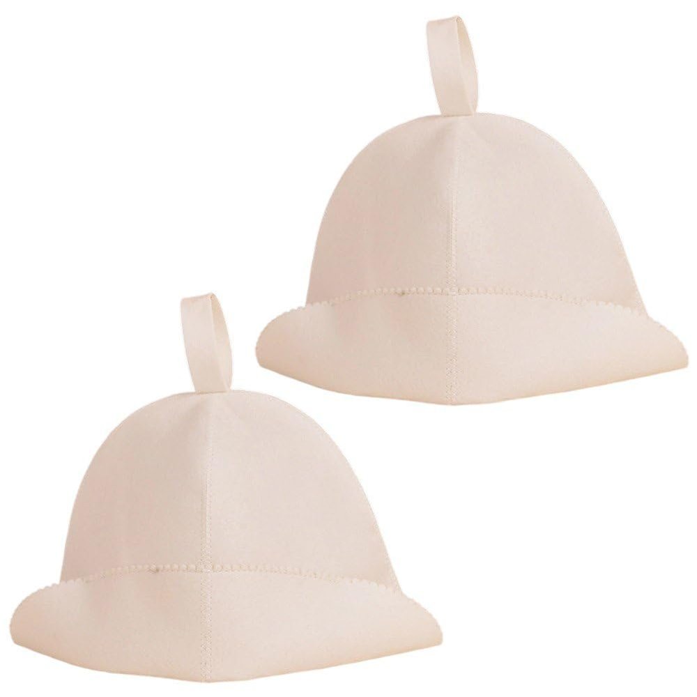 Fituenly Felt Sauna Hat Steam Bath Cap Elastic Shower Hats Bathroom Accessories Sauna Cap Sauna Supplies Absorbent Bathing Cap