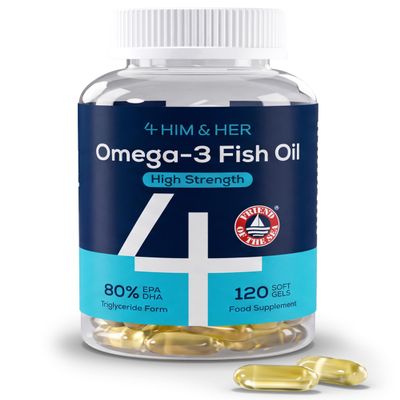 Omega 3 High Strength 1668mg Fish Oil, 1334mg Omega-3, 4 HIM & HER
