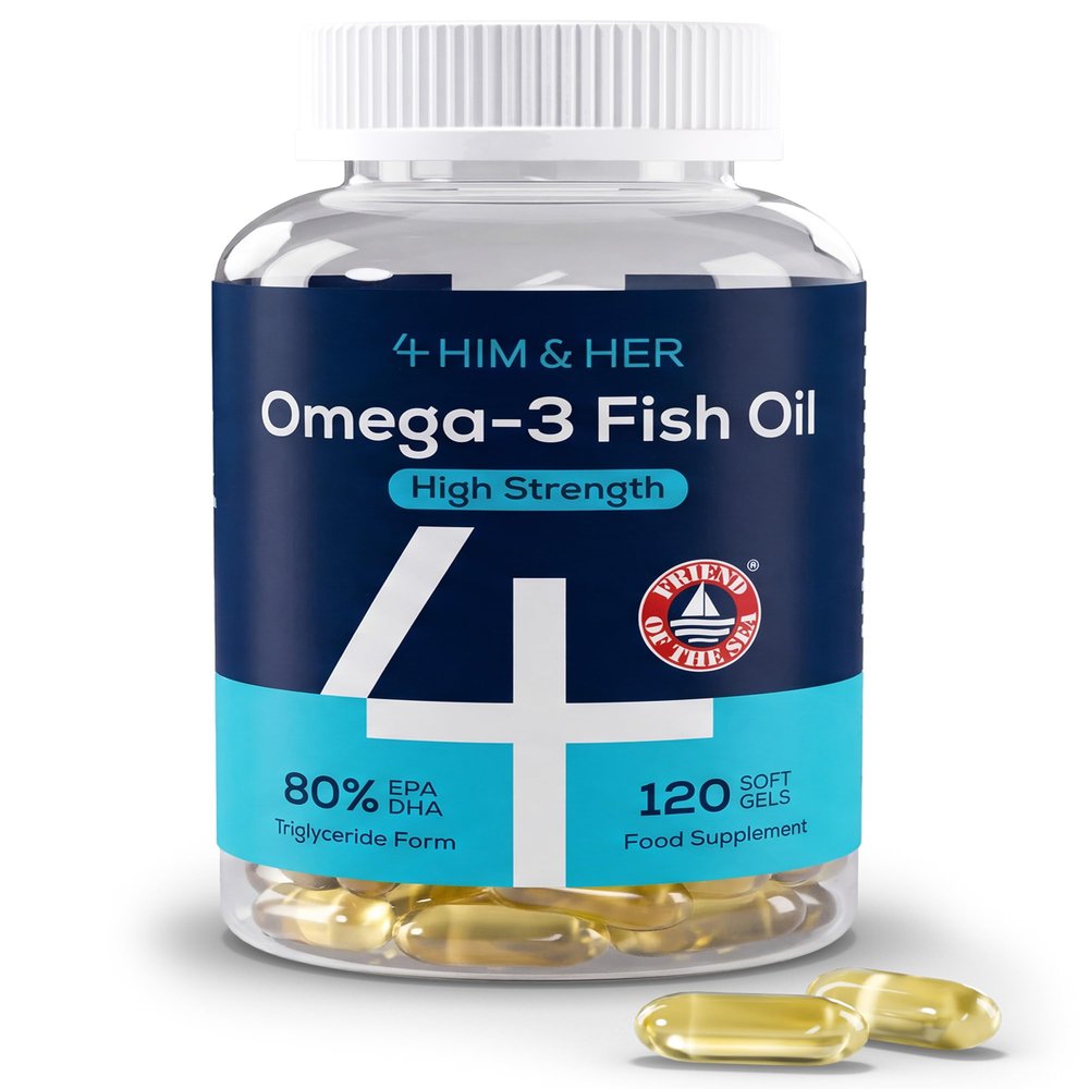 Omega 3 High Strength 1668mg Fish Oil, 1334mg Omega-3, 4 HIM & HER