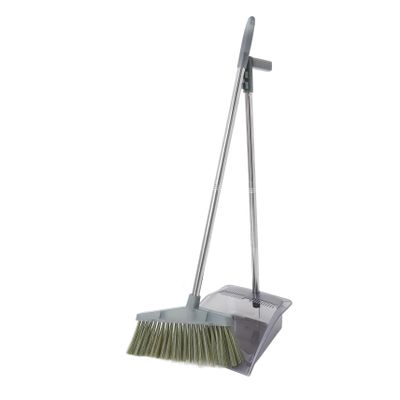 KAILIKETIY Versatile Broom and Dustpan Set with Long Handle Plastic Construction for Indoor and Office Use, Efficient Dustpan Broom Kit to Collect Debris with Ease,