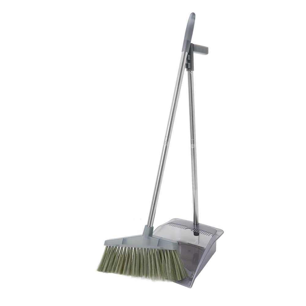KAILIKETIY Versatile Broom and Dustpan Set with Long Handle Plastic Construction for Indoor and Office Use, Efficient Dustpan Broom Kit to Collect Debris with Ease,