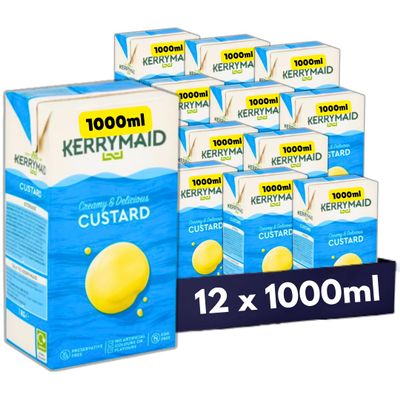 Custard Ready to serve 12 x 1000ml Catering - Egg Free Gluten Free Custard cream, Creamy & Delicious (12 x 1000ml)
