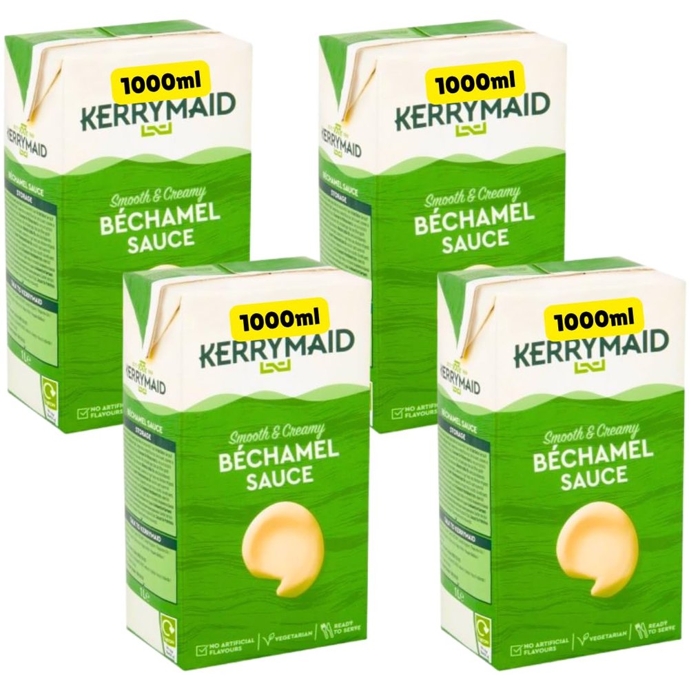 Bechamel White Sauce 4 x 1Litre - Ready to Serve, Perfect for Lasagne, Pasta, Mornay Cheese Sauce (4 x 1000ml)