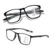 1 Pack Progressive Multifocus Reading Glasses With Comfort Spring Hinge, Blue Light Blocking Classes Readers (Black/Grey,1.5x) view 1
