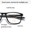 1 Pack Progressive Multifocus Reading Glasses With Comfort Spring Hinge, Blue Light Blocking Classes Readers (Clear/Grey,2.0x) view 3