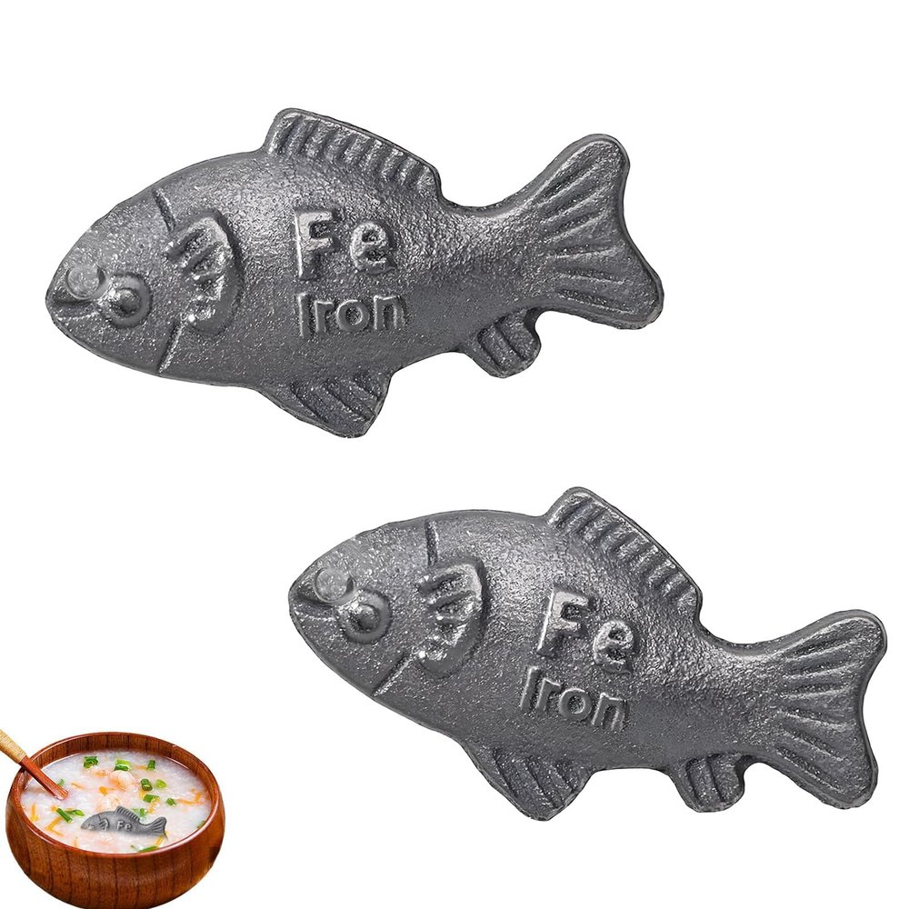 2 Pcs Iron Fish for Cooking, Iron Fish for Iron Deficiency, Suitable Home and Kitchen Decoration can be Given to Family and Friends