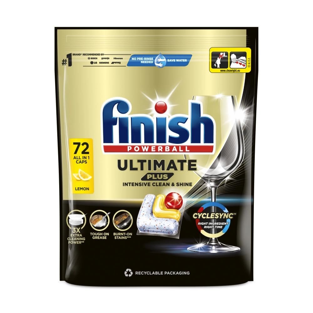 FINISH Ultimate Plus All in One Lemon dishwasher capsules 72 pcs