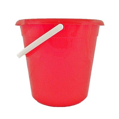 10 Litre Polypropylene Standard Plastic Bucket Heavy-Duty Domestic Utility Bucket with Handle Durable, Lightweight & Multipurpose for Home, Cleaning, Gardening & More Red