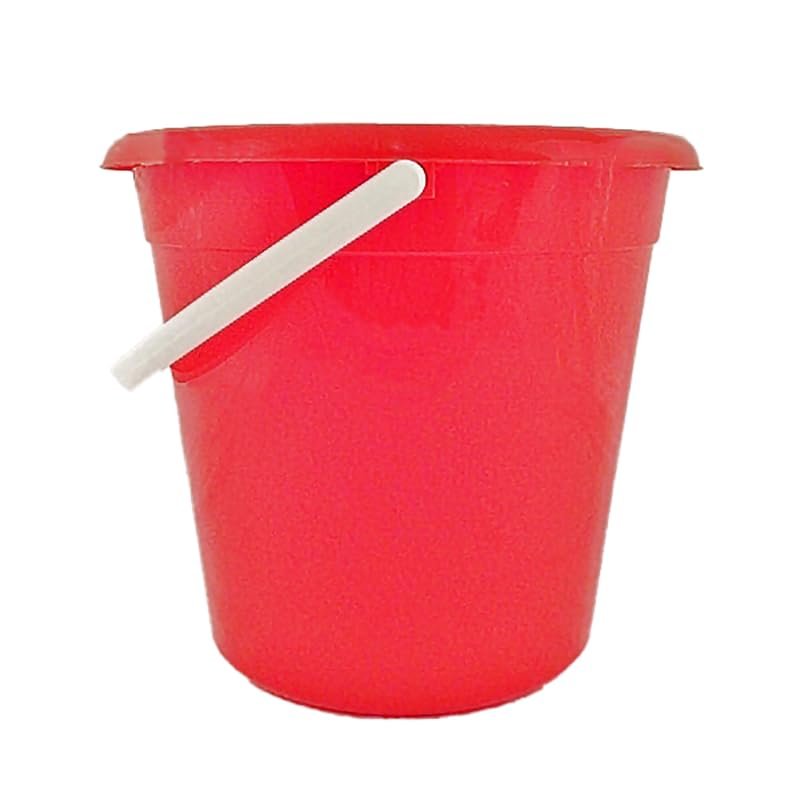 10 Litre Polypropylene Standard Plastic Bucket Heavy-Duty Domestic Utility Bucket with Handle Durable, Lightweight & Multipurpose for Home, Cleaning, Gardening & More Red