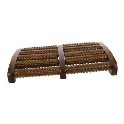 OATIPHO Wooden Foot Massager for Deep Tissue Massage and Acupoint Stimulation with Multiple Wheels, Compact Coffee- Design for Office and Business Trips, Sturdy Foot Muscle Roller