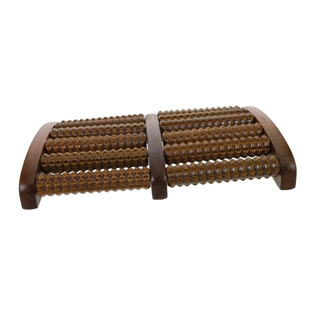 OATIPHO Wooden Foot Massager for Deep Tissue Massage and Acupoint Stimulation with Multiple Wheels, Compact Coffee- Design for Office and Business Trips, Sturdy Foot Muscle Roller