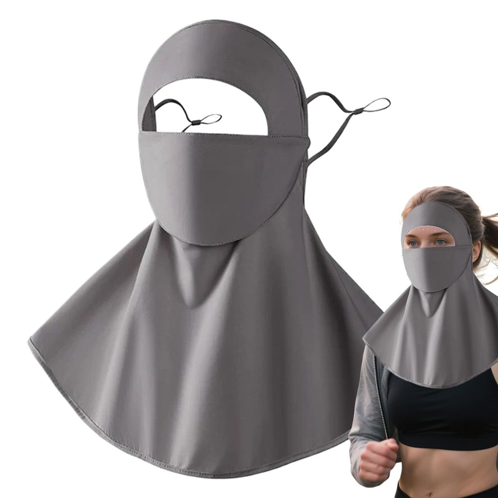 UV Protection Face Cover | Sun Protection Face Cover | with Drinking Hole Adjustable Ear Straps Breathable Neck Guard for Gardening Cycling Tennis Farming