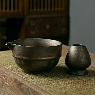 1-4PCS Traditional Matcha Tea Sets for Tea Lovers Birthday Gifts Japanese Matcha Whisk Ceramic Bowl with Spout Tea-Making Tools