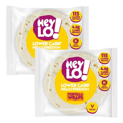 HeyLO Keto Wraps Soft & Malleable 4.6g Carbs Per Wrap High-Protein & Fibre for Low Carb Snacks or Meals Freezer-Friendly (12 Wraps)