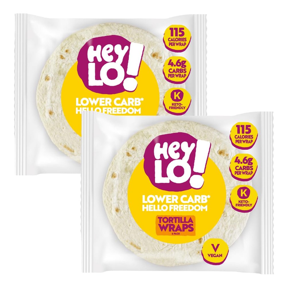 HeyLO Keto Wraps Soft & Malleable 4.6g Carbs Per Wrap High-Protein & Fibre for Low Carb Snacks or Meals Freezer-Friendly (12 Wraps)