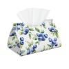 Blueberry Long Tissue Box Cover Faux Leather Tissue Holder, Stylish Tissue Dispenser For Bathroom, Living Room, Office, Bedroom, Car Use view 1