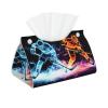 Abstract Hockey Players Long Tissue Box Cover Faux Leather Tissue Holder, Stylish Tissue Dispenser For Bathroom, Living Room, Office, Bedroom, Car Use