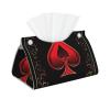 Ace Of Spades Long Tissue Box Cover Faux Leather Tissue Holder, Stylish Tissue Dispenser For Bathroom, Living Room, Office, Bedroom, Car Use view 1