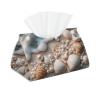 Beach Seashell Long Tissue Box Cover Faux Leather Tissue Holder, Stylish Tissue Dispenser for Bathroom, Living Room, Office, Bedroom, Car Use view 1